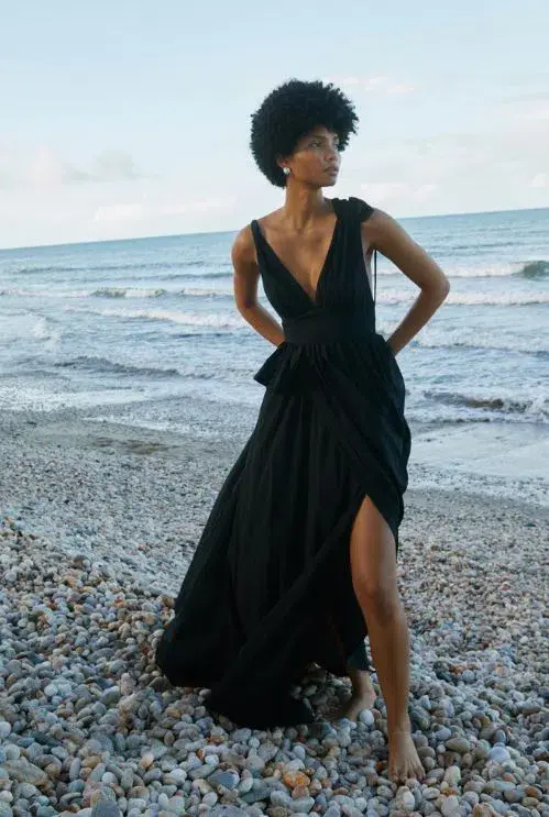 Aje Eliza Asymmetric Dress Black Size 6 for rent on The Volte - main image