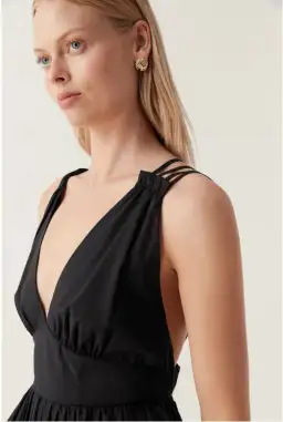 Aje Eliza Asymmetric Dress Black Size 6 for rent on The Volte - image 5