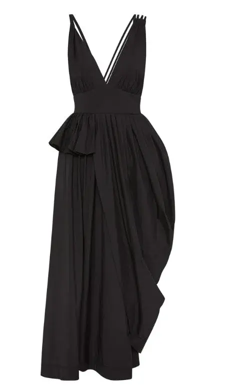 Aje Eliza Asymmetric Dress Black Size 6 for rent on The Volte - main image
