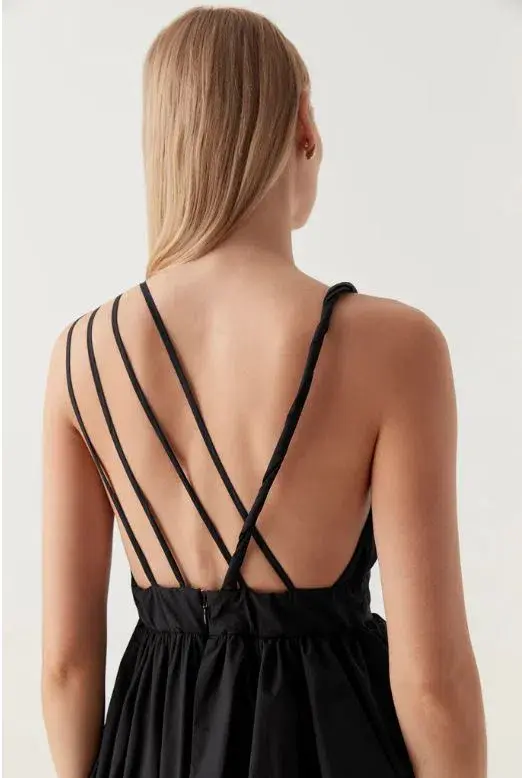 Aje Eliza Asymmetric Dress Black Size 6 for rent on The Volte - main image