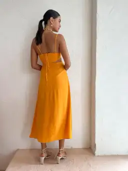 Tojha Isadora Cut Out Midi Dress In Sunset Size 10 for rent on The Volte - image 3