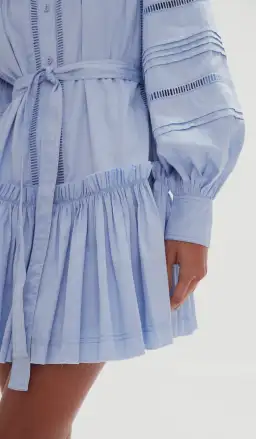 Aje Elodie Ladder Trim Mini Dress Blue Size 8 for rent on The Volte - image 4