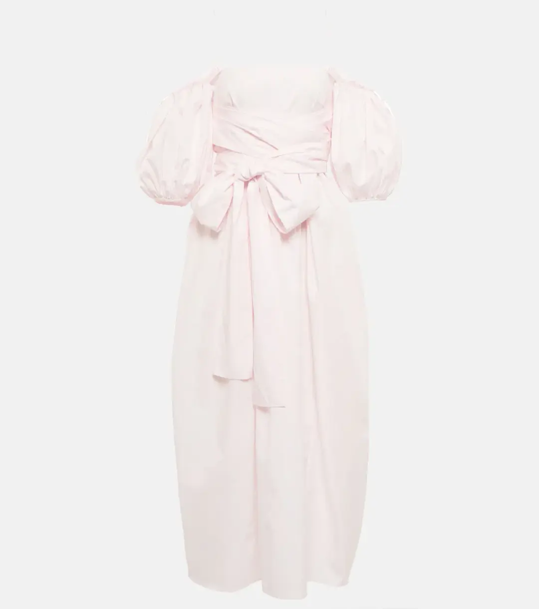 Cecilie Bahnsen Joel Cotton Poplin Midi Dress Pink Size 8 for rent on The Volte - main image