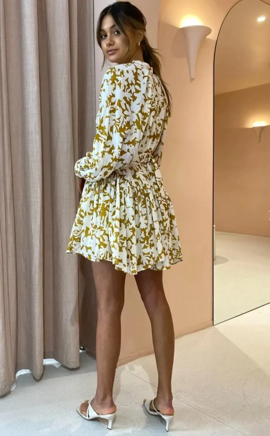 Acler Wolcott Mini Dress in Sienna Shadow Size 10 for rent on The Volte - main image