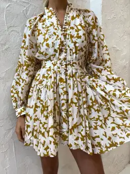 Acler Wolcott Mini Dress in Sienna Shadow Size 10 for rent on The Volte - image 4