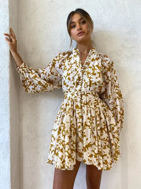 Acler Wolcott Mini Dress in Sienna Shadow Size 10 - Image 2