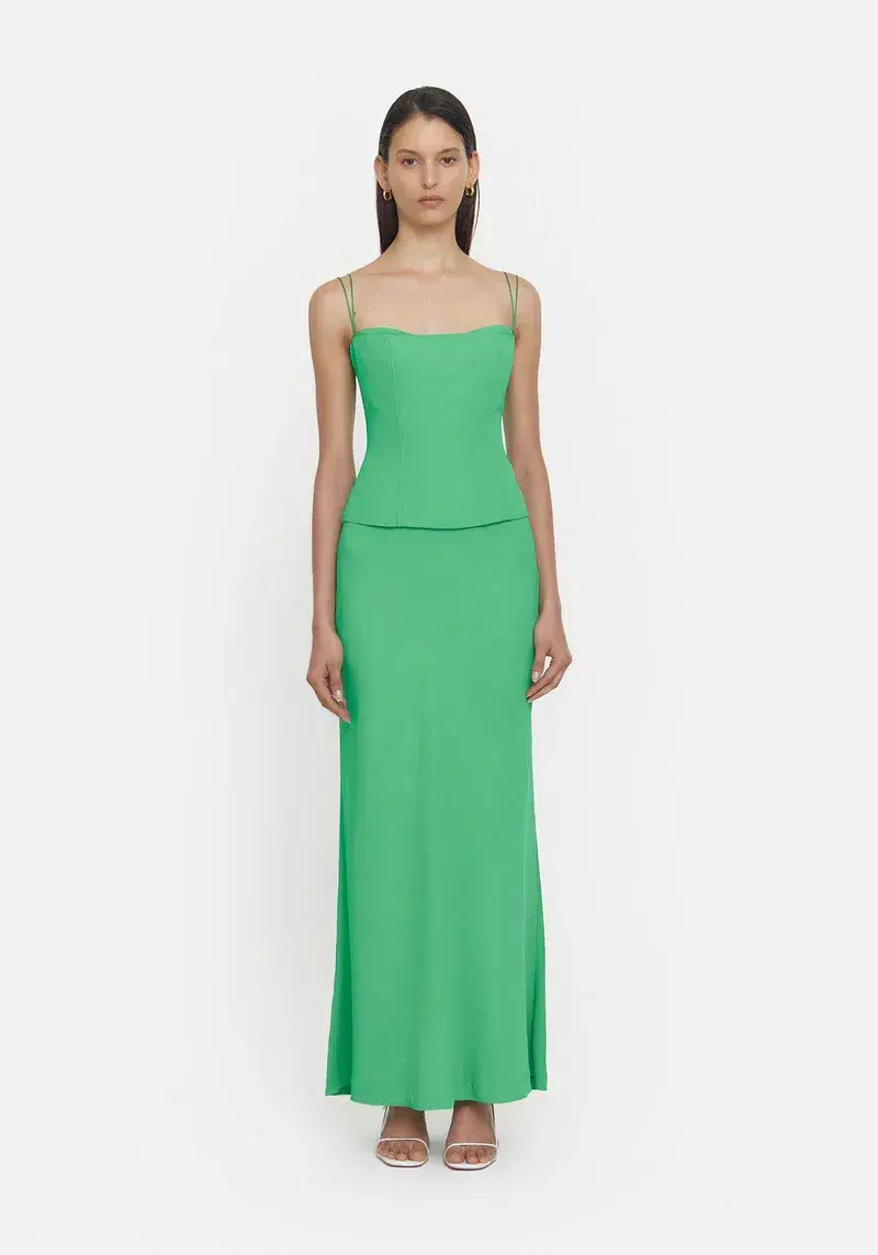 Viktoria + Woods Saxophone Top and Hillcrest Skirt Set Kelly Green Size 0 / AU 6 for rent on The Volte - main image