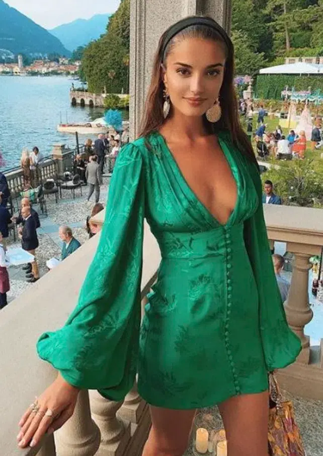 Rat & Boa Isabella Mini Dress In Green Size XS for rent on The Volte - main image