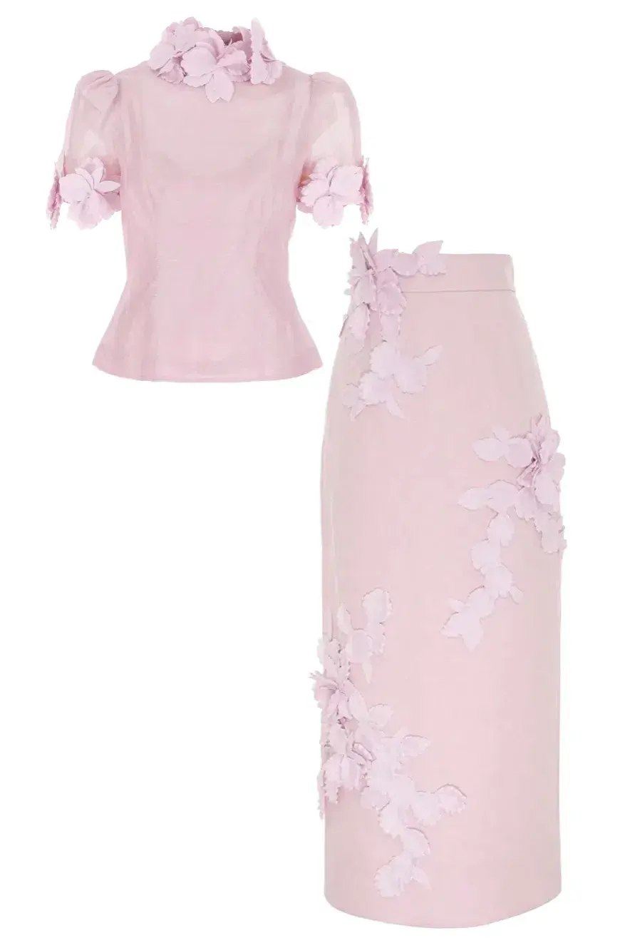 Zimmermann The High Tide Flower Body Shirt Size 0/Au 8 & Skirt in Lilacand Skirt Size 1/Au 10 Set in Lilac for rent on The Volte - main image