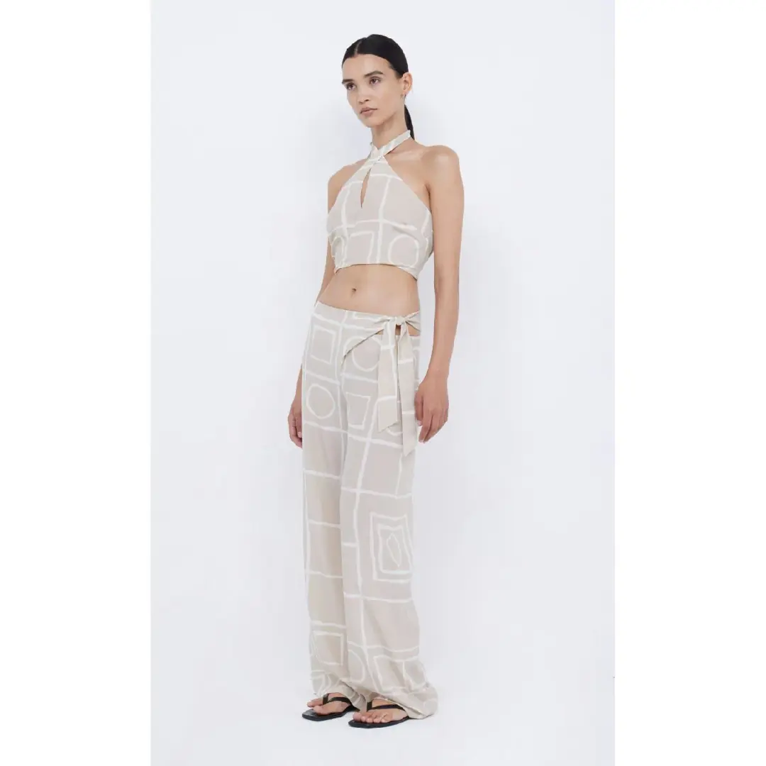 Bec & Bridge Salma Top Size 6 and Pants Size 8 Set in Beige for rent on The Volte - main image