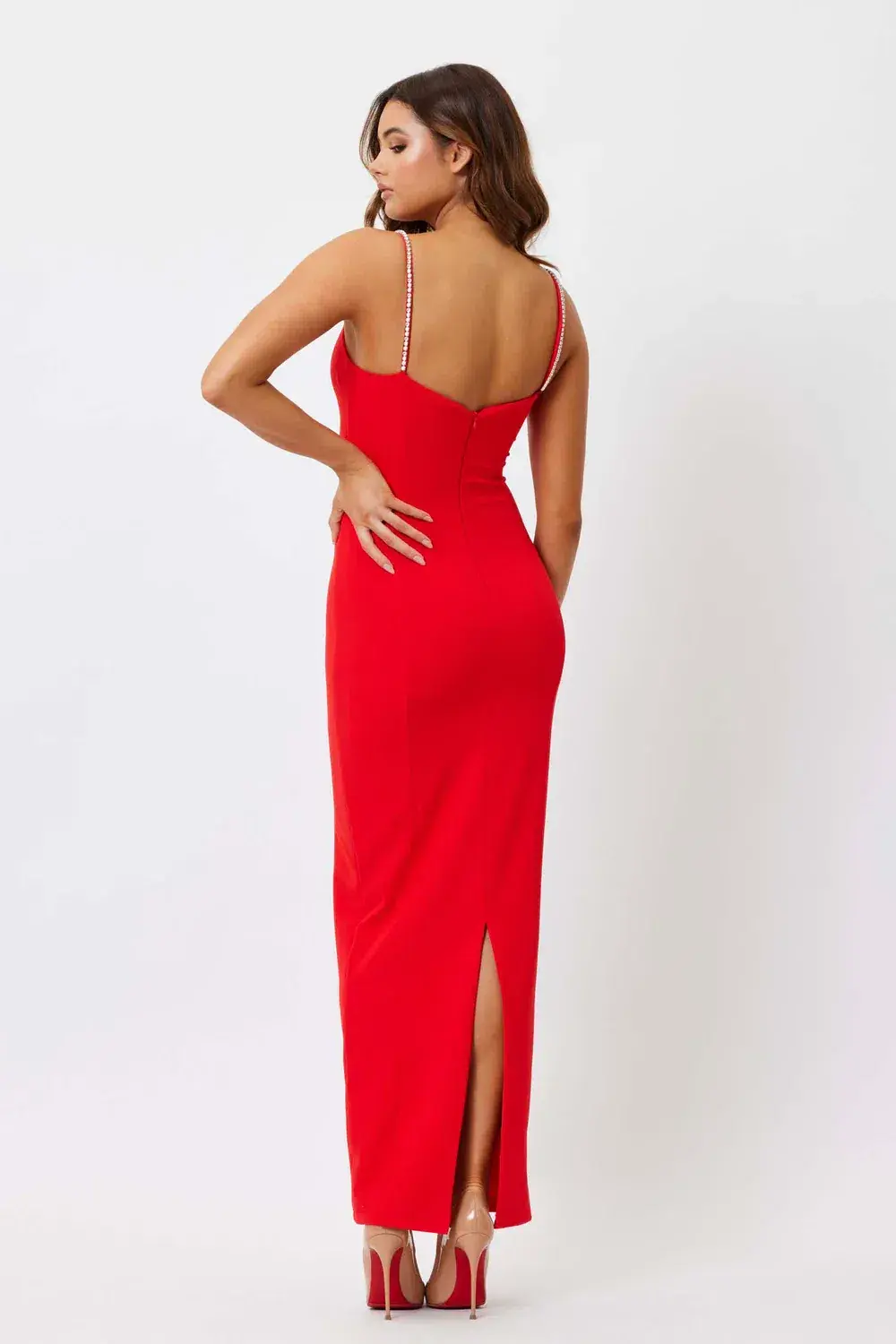 Bianca & Bridgett Lily Square Neck Dress Red Size 10 for rent on The Volte - main image
