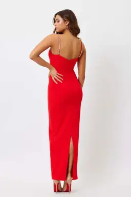 Bianca & Bridgett Lily Square Neck Dress Red Size 10 for rent on The Volte - image 4