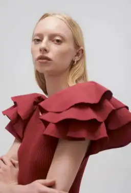 Aje Questa Dress Mahogany Red Size 10 for rent on The Volte - image 3