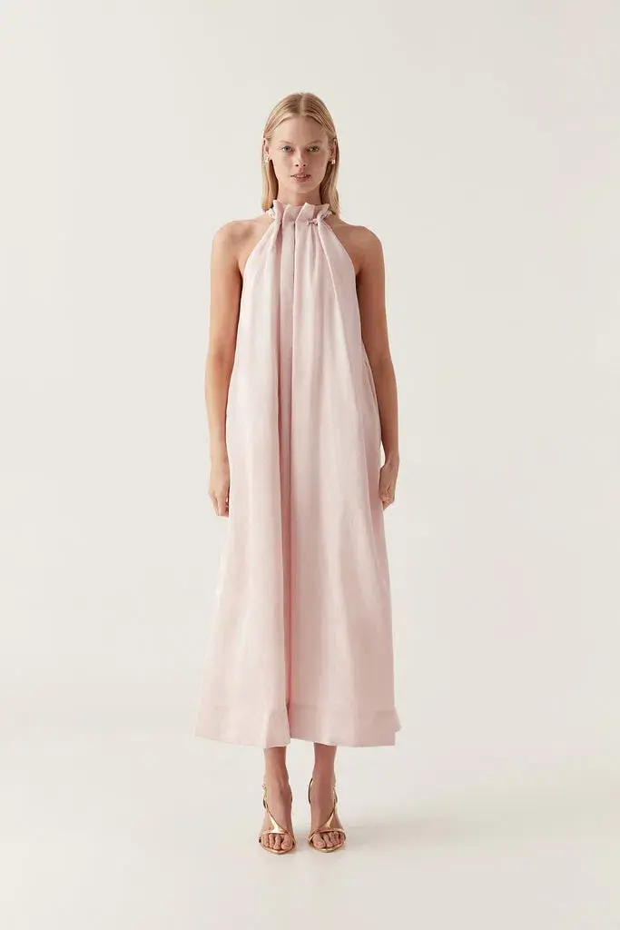 AJE Mariel Trapeze Midi Dress Soft Pink Size 8 for rent on The Volte - main image