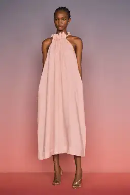 AJE Mariel Trapeze Midi Dress Soft Pink Size 8 for rent on The Volte - image 1