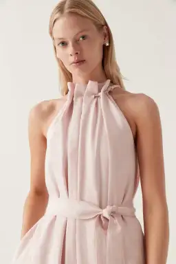 AJE Mariel Trapeze Midi Dress Soft Pink Size 8 for rent on The Volte - image 6