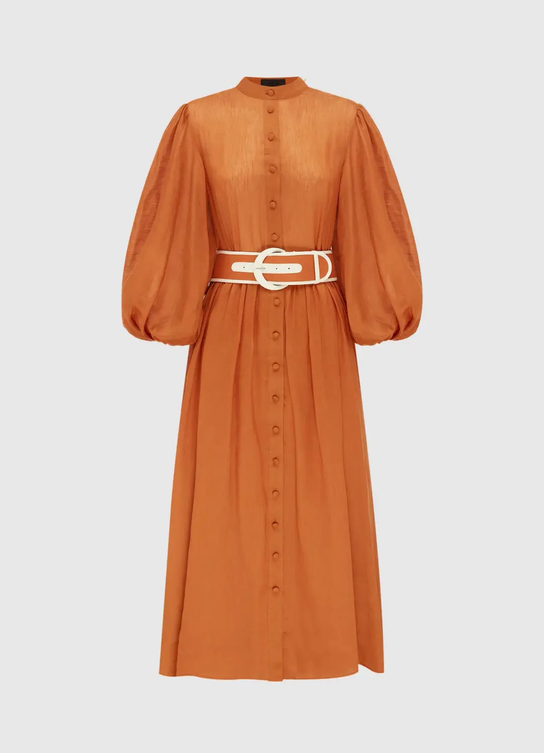 Leo Lin The Suffolk Midi Dress Cinnamon Size 6 for rent on The Volte - main image