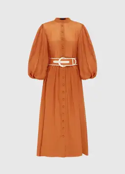 Leo Lin The Suffolk Midi Dress Cinnamon Size 6 for rent on The Volte - image 2