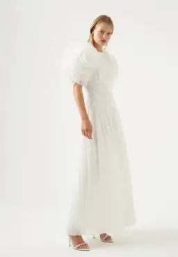 Aje Expressive Pleated Maxi Dress in Ivory Size 6 for rent on The Volte - image 2