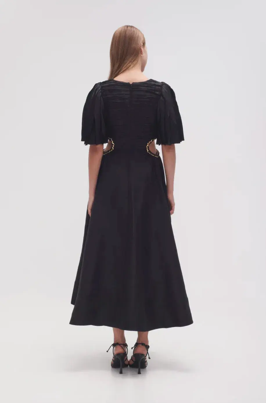 Aje Monica Chainlink Midi Dress in Black Size 6 for rent on The Volte - main image