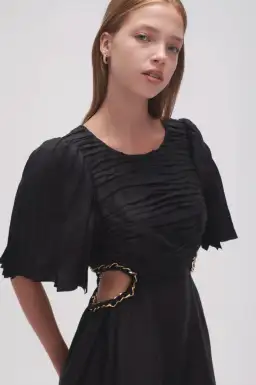 Aje Monica Chainlink Midi Dress in Black Size 6 for rent on The Volte - image 3