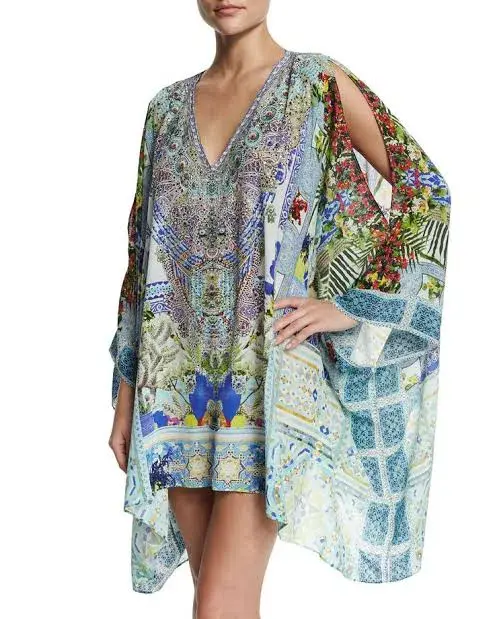 Camilla My Marjorelle Split Shoulder Short Kaftan One Size for rent on The Volte - main image