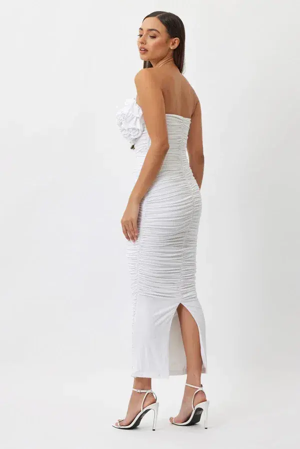 Bianca & Bridgett Tara Midi Dress White Size 8 for rent on The Volte - main image