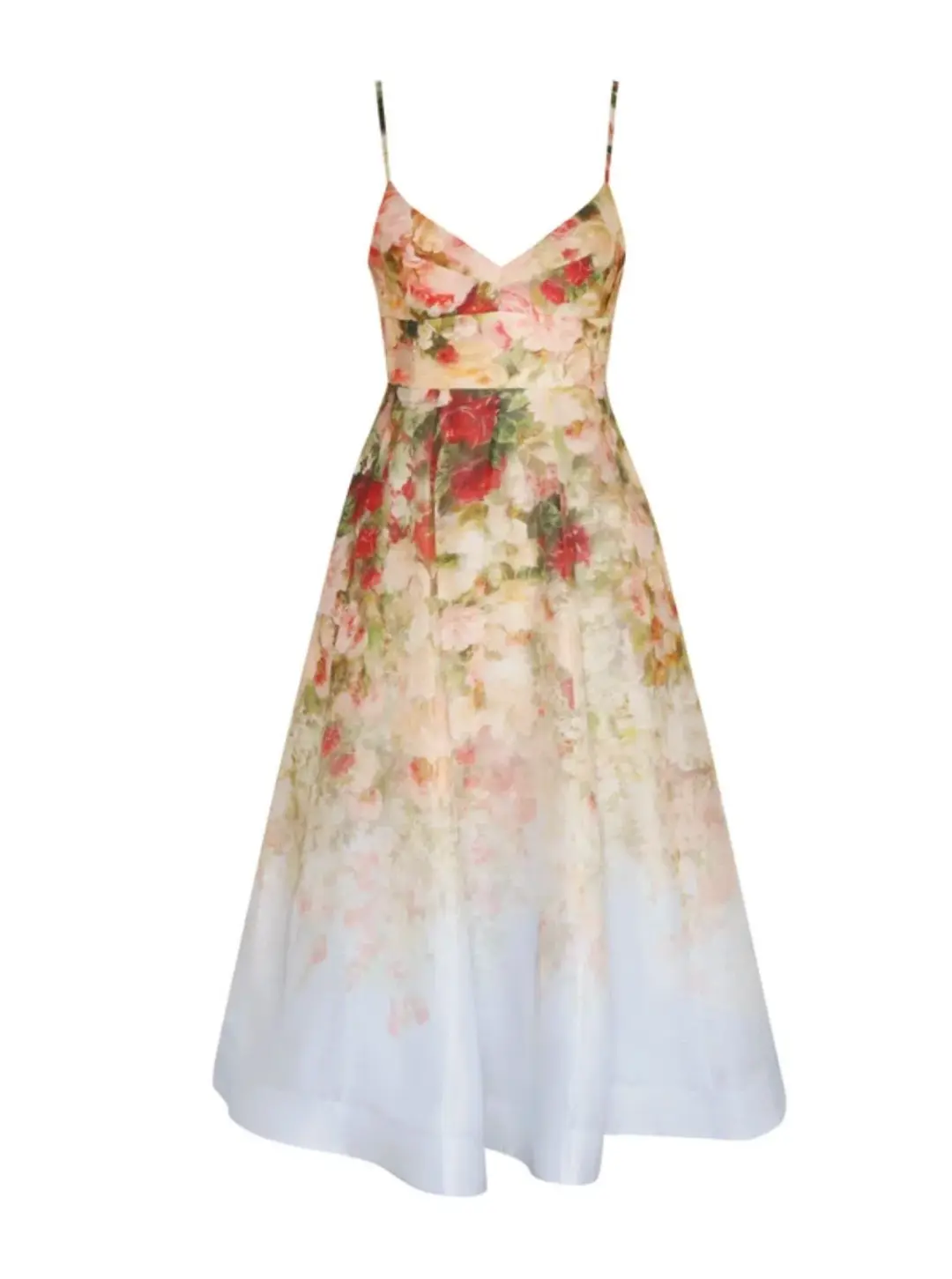 Zimmermann Luminosity Picnic Midi Dress in Rosy Garden Floral Print Size 1 / AU 10 for rent on The Volte - main image