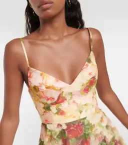 Zimmermann Luminosity Picnic Midi Dress in Rosy Garden Floral Print Size 1 / AU 10 for rent on The Volte - image 2