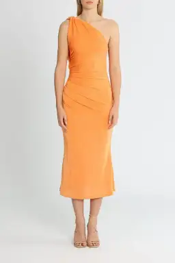 Misha Dune Midi Dress in Orange Size 16
