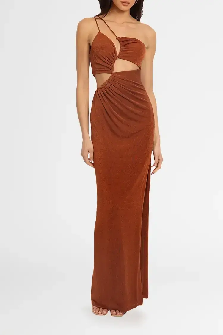 MISHA Clive Gown Brown Size 12 - Image 1