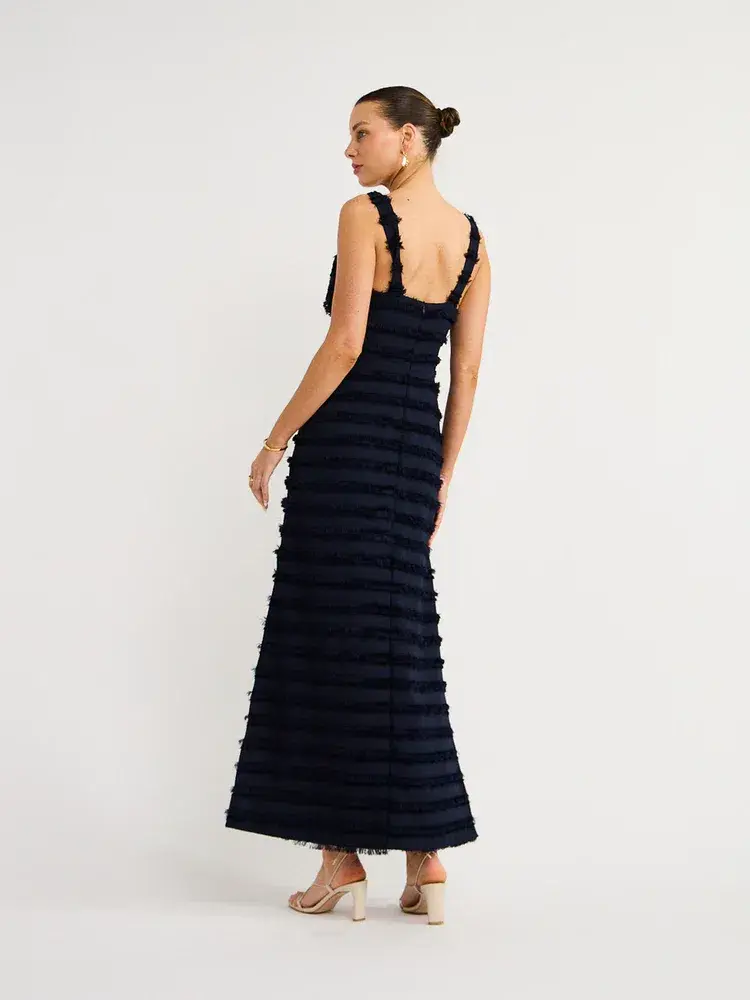 One Fell Swoop Alexa Dress in Midnight Flounce Size 8 for rent on The Volte - main image
