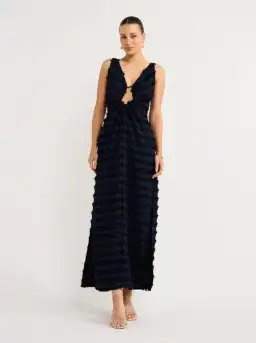 One Fell Swoop Alexa Dress in Midnight Flounce Size 8 for rent on The Volte - image 1