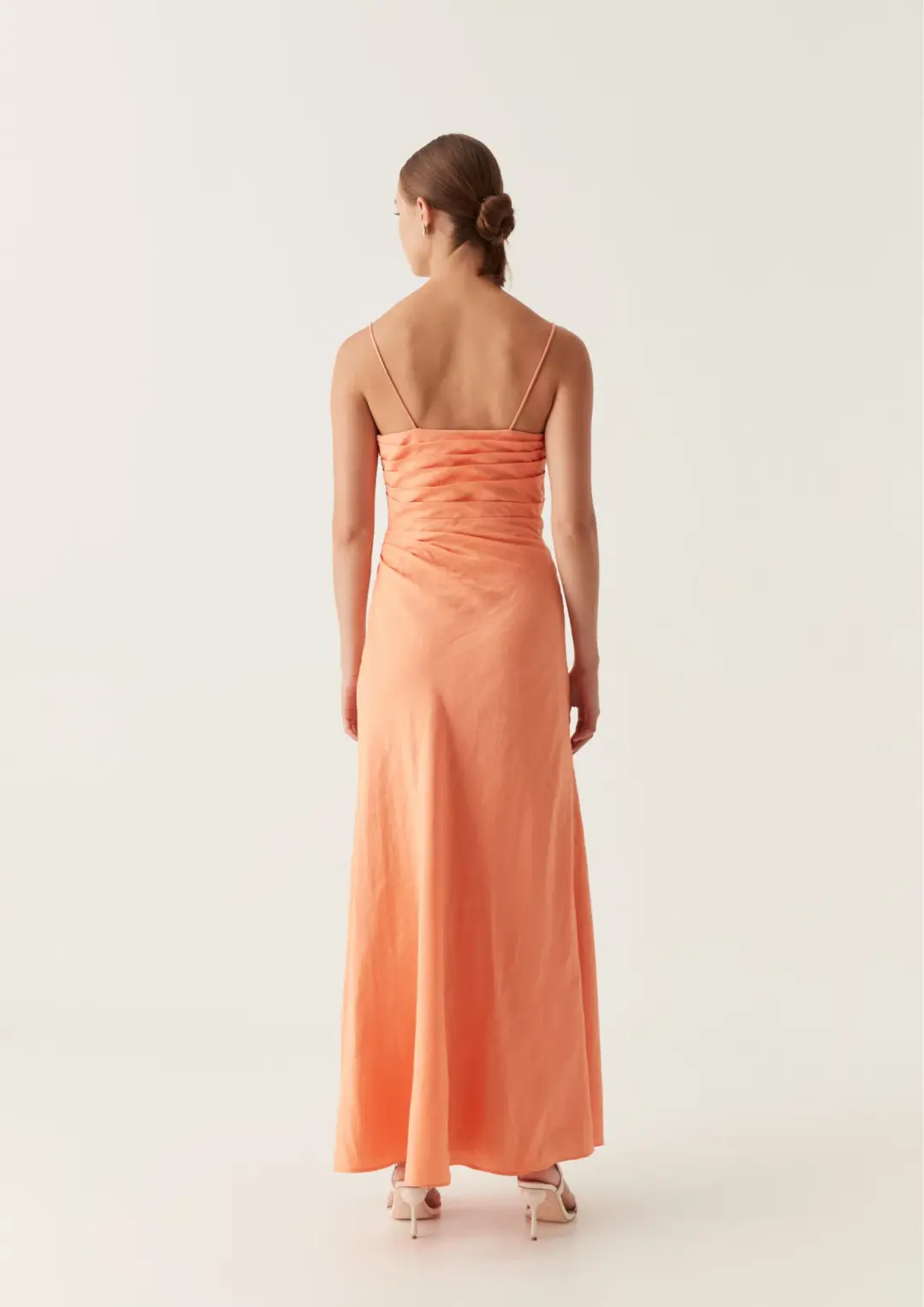 Aje Clarice Draped Maxi Dress in Sunset Orange Size AU 10 for rent on The Volte - main image