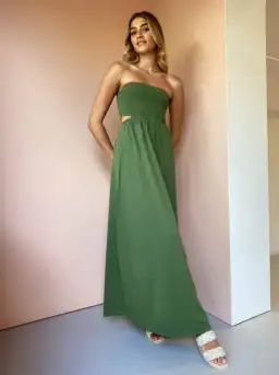 Bec & Bridge Miranda Knit Dress Olive Size 12 for rent on The Volte - image 1