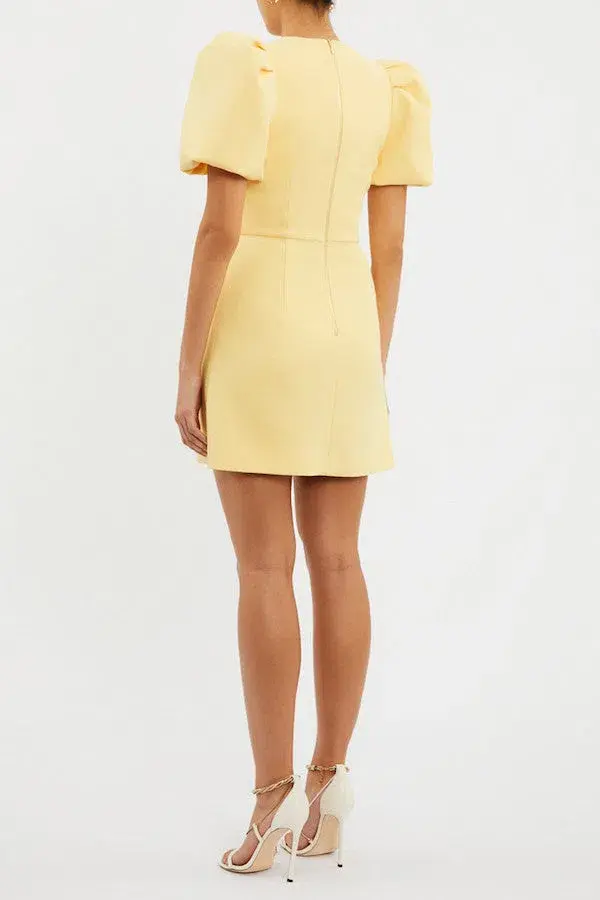 Rebecca Vallance Chloe Bow Mini Dress Yellow Size 14 - Image 2