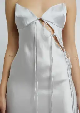 Christopher Esber Slope Tie Silk Dress Silver Size 8 for rent on The Volte - image 3