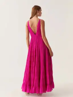 Aje Rosewood Ruched Gown Magenta Size 14 for rent on The Volte - image 4