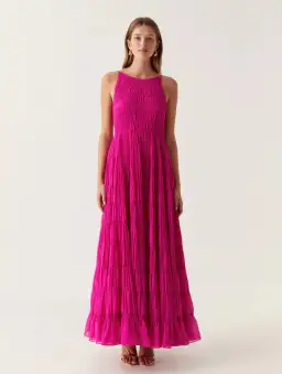 Aje Rosewood Ruched Gown Magenta Size 14 for rent on The Volte - image 1