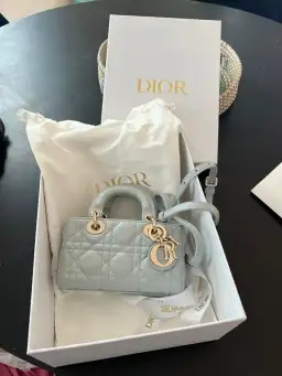 Dior Lady D-joy Micro Bag blue for rent on The Volte - image 2