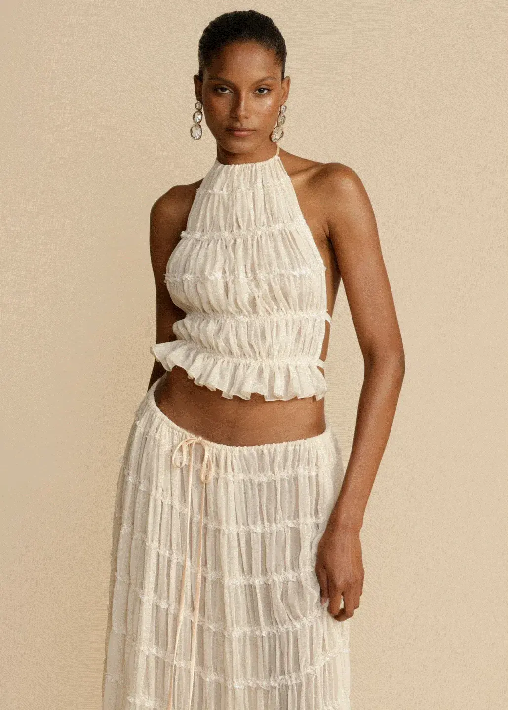 Arcina Ori Juliette Halter And Skirt Set In Size Small/Au 8 for rent on The Volte - main image