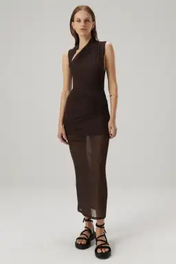 Misha Tillie Midi Dress Brown Size M / AU 10