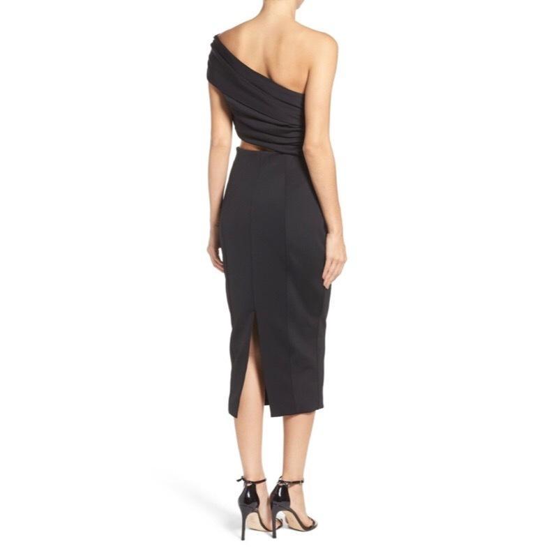 MISHA Beradonna One Shoulder Dress Black Size 6/XS for rent on The Volte - main image