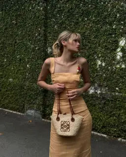 Sir The Label Antonia Beaded Midi Dress Light Tan Size 1 / AU 8 for rent on The Volte - image 2