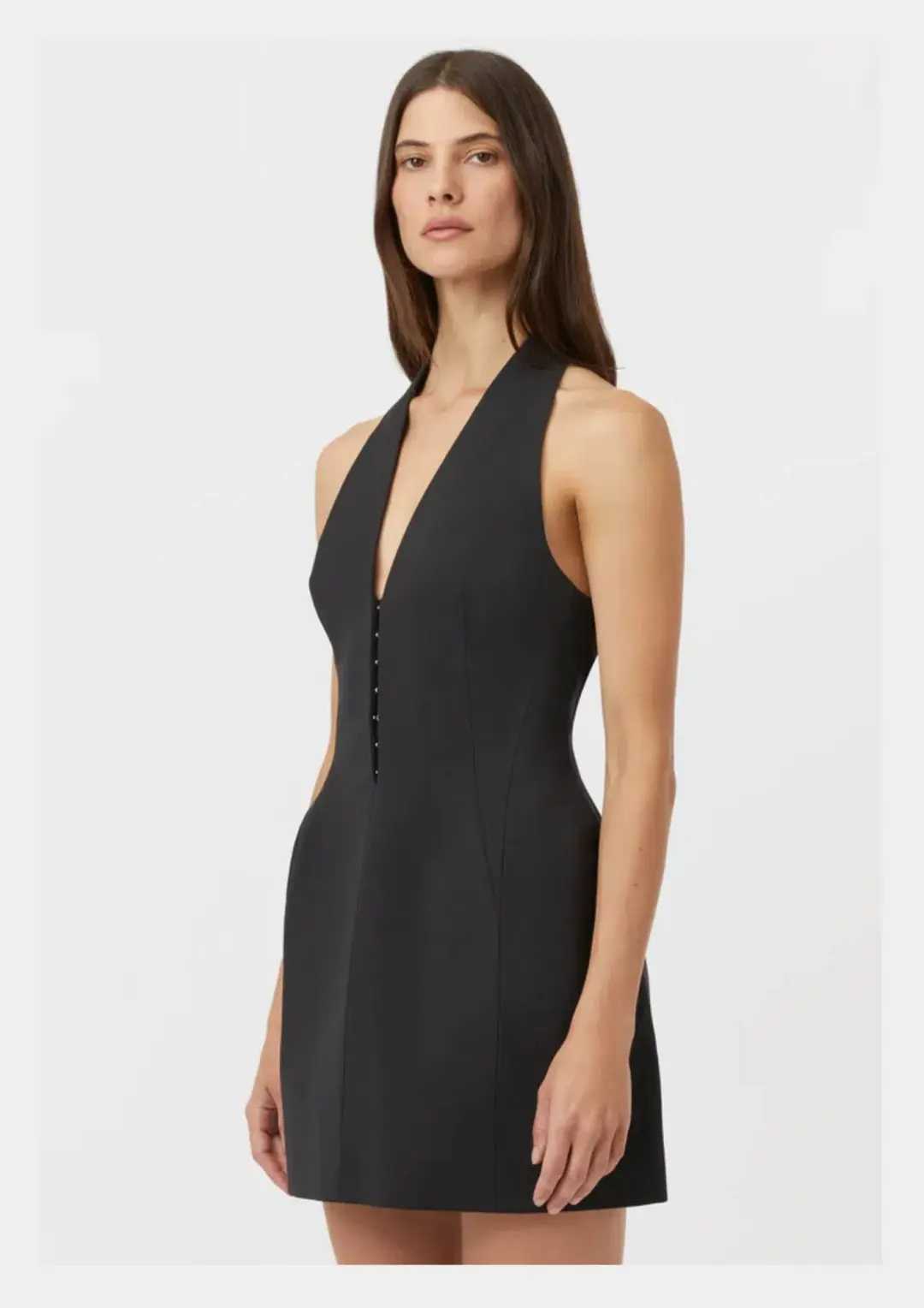 Camilla And Marc Petra Halterneck Mini Dress in Black Size AU 10 for rent on The Volte - main image