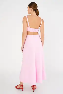 Oroton Contrast 3D Flower Skirt A-Line in Rose/Poppy Size AU 8 for rent on The Volte - image 2