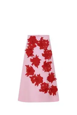 Oroton Contrast 3D Flower Skirt A-Line in Rose/Poppy Size AU 8 for rent on The Volte - image 3