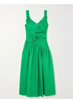 Zimmerman Tiggy Bow Linen Dress Green Size AU 8 for rent on The Volte - image 5