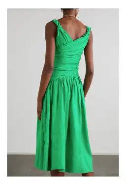 Zimmerman Tiggy Bow Linen Dress Green Size AU 8 for rent on The Volte - image 2