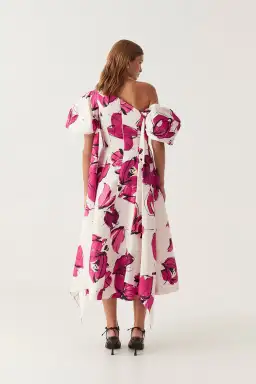 Aje Arista Tulip Sleeve Midi Dress Falling Florals Size M / AU 10 for rent on The Volte - image 2